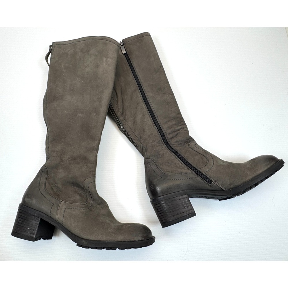 Paul Green Kendal Tall Riding Boot Women 5.5 US 8 EUC Leather Nubuck Zip Closure